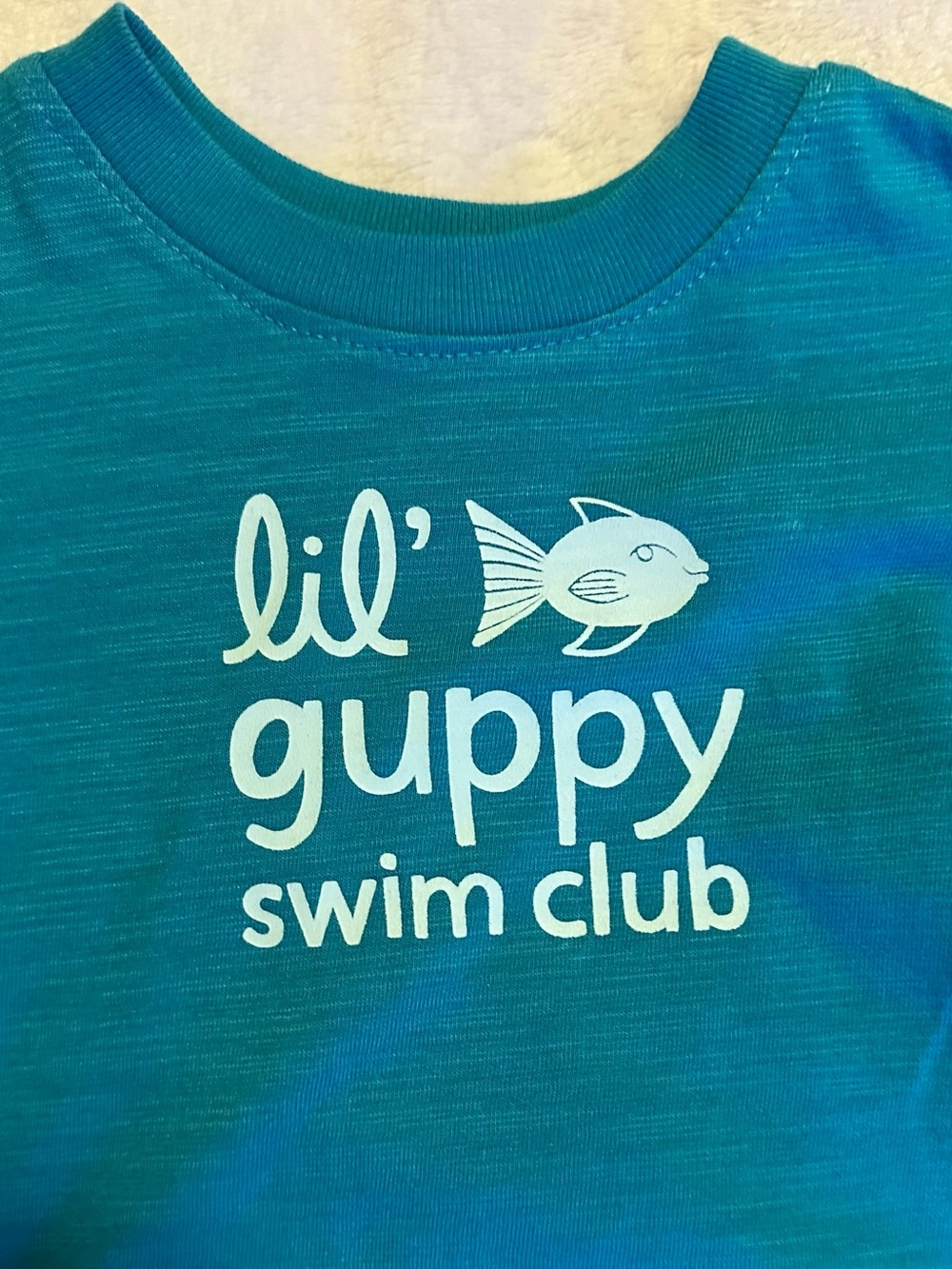 Cat & Jack Teal Lil' Guppy Swim Club Rashguard